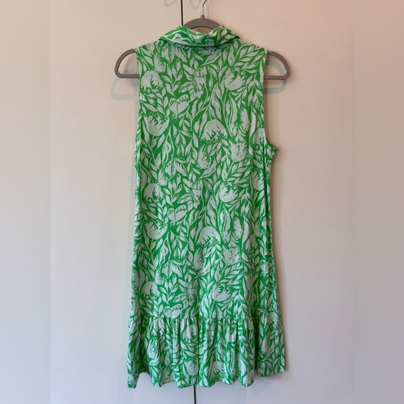 Lilly Pulitzer Green and White Sleeveless Floral Mini Dress - Picture 2 of 4